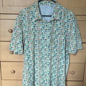 PROJEK Men's Colorful Golf Print Shirt